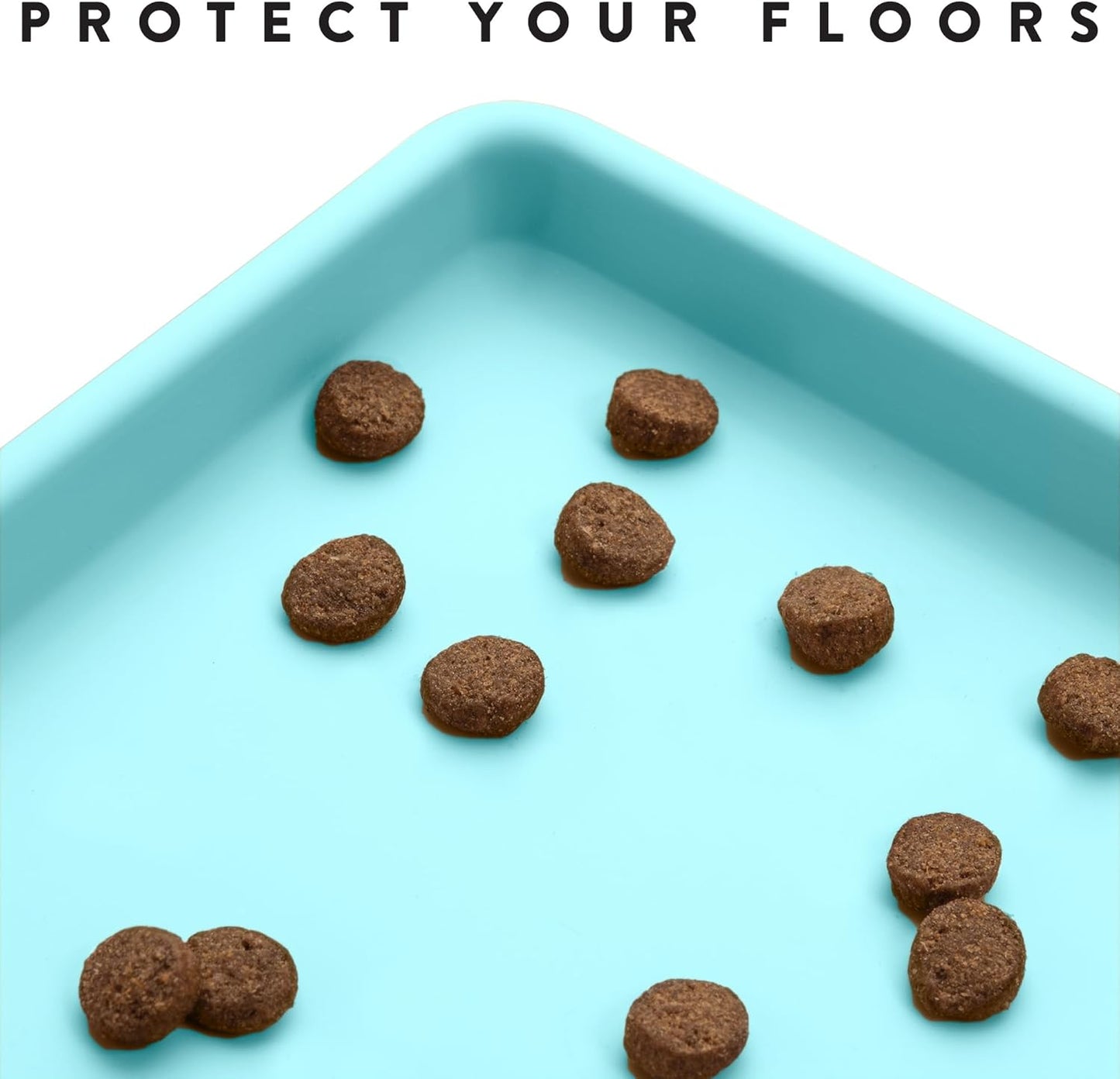 Waterproof Silicone Cat Feeding Mat - Non-Slip Pet Placemat for Food and Water Bowls (Small, Aruba)