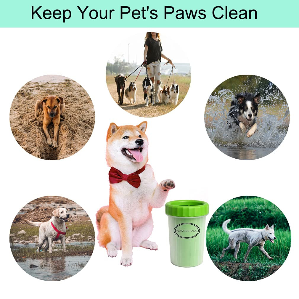 Dog Paw Cleaner, Effectively Cleans Muddy Pet Paws, Small, Green
