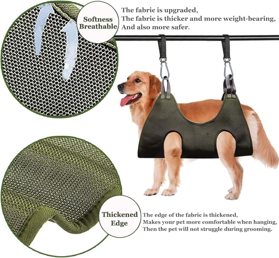 Pet Grooming Hammock,Durable Dog Hammock for Grooming,Dog Grooming Helper Cat/Dog/Pet Grooming Hammock (L(Legs Spacing:7"-16.5" / Max W:80LB))