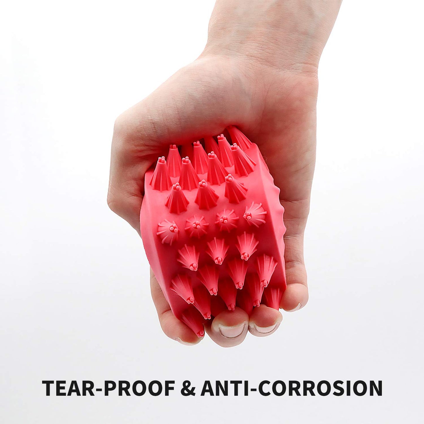 Silicone Dual-Sided Dog Grooming Brush for Deshedding and Massaging - Pet Hair Comb for Dogs and Cats (Red)