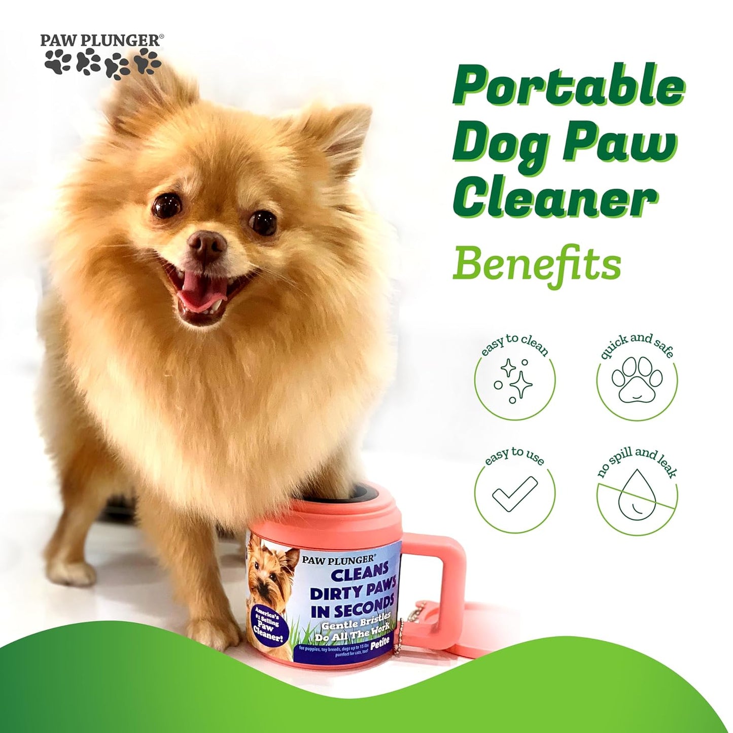 Dog Paw Cleaner - Portable Paw Washing Solution for Large Dogs - Essential Puppy Care - Black