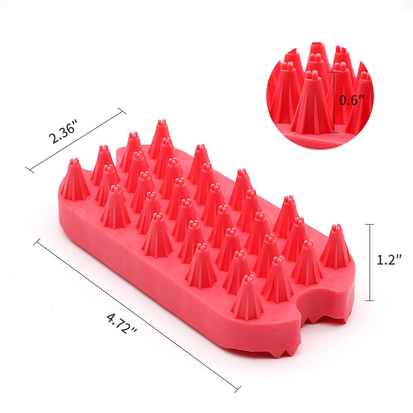Silicone Dual-Sided Dog Grooming Brush for Deshedding and Massaging - Pet Hair Comb for Dogs and Cats (Red)