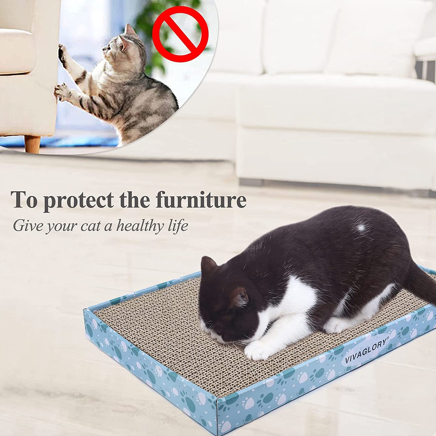 Cat Scratcher Padpal Cat Scratching Board, Extra Wide, 3Pack | Cardboard Scratcher with Catnip for Indoor, Flat Scratch Board Scratch Pad Cardboard for Kitten