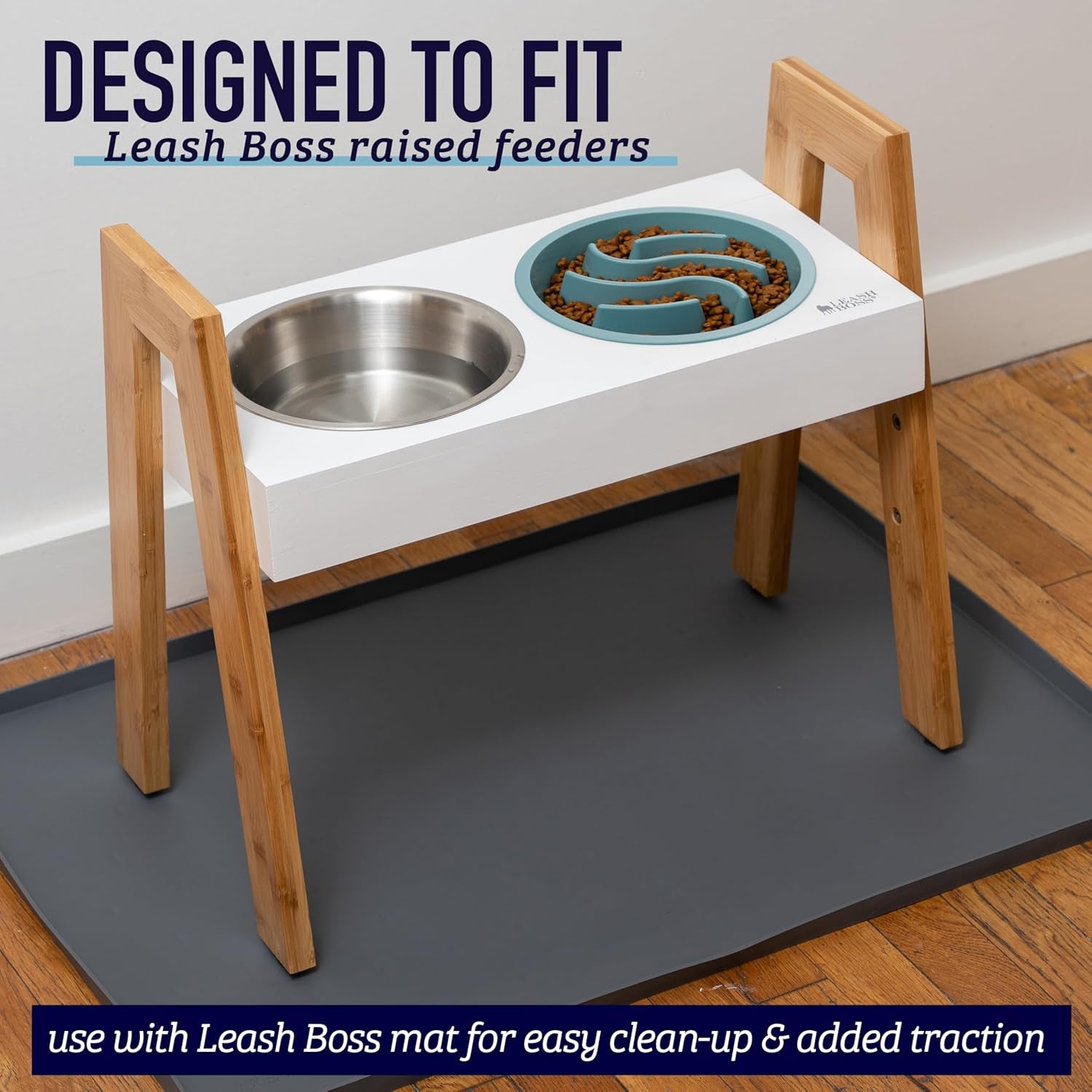 Slow Feeder Dog Bowls - Cup Maze Puzzle Bowl with Feeder Holes for Elevated Pet Feeders, Designed for Large, Medium, and Small Breeds (2 Cup Capacity - 7.5-8 Inch Feeder Holes)