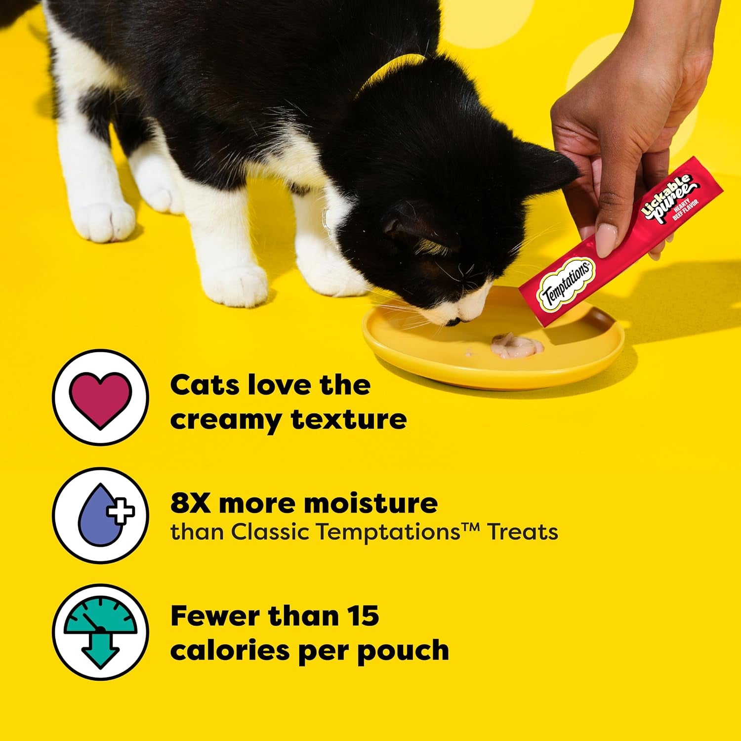 Creamy Puree Lickable Cat Treats, Beef Liver & Cheese, 24 Count | under 15 Calories per Tube, Great for Senior Cats, No Chewing Required, No Added Sugar, Wet Squeezable Treat, 0.42 Oz. Tubes