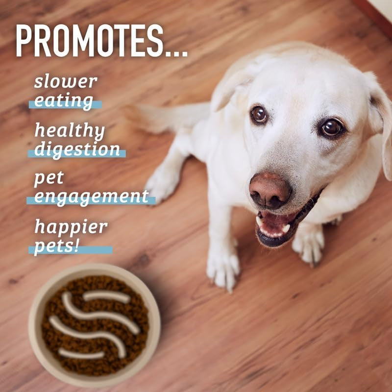 Slow Feeder Dog Bowls - Cup Maze Puzzle Bowl with Feeder Holes for Elevated Pet Feeders, Designed for Large, Medium, and Small Breeds (2 Cup Capacity - 7.5-8 Inch Feeder Holes)