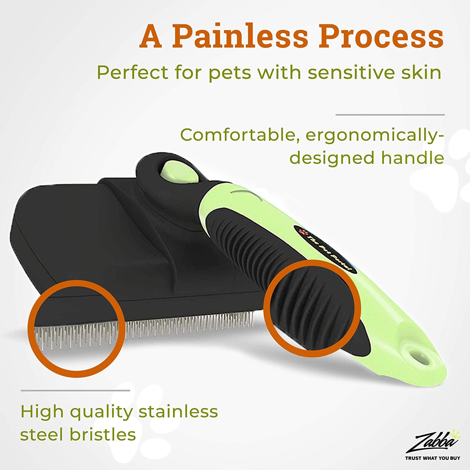 Self-Cleaning Slicker Brush for Long-Haired Dogs and Cats - Grooming and Deshedding Tool for Medium to Large Pets