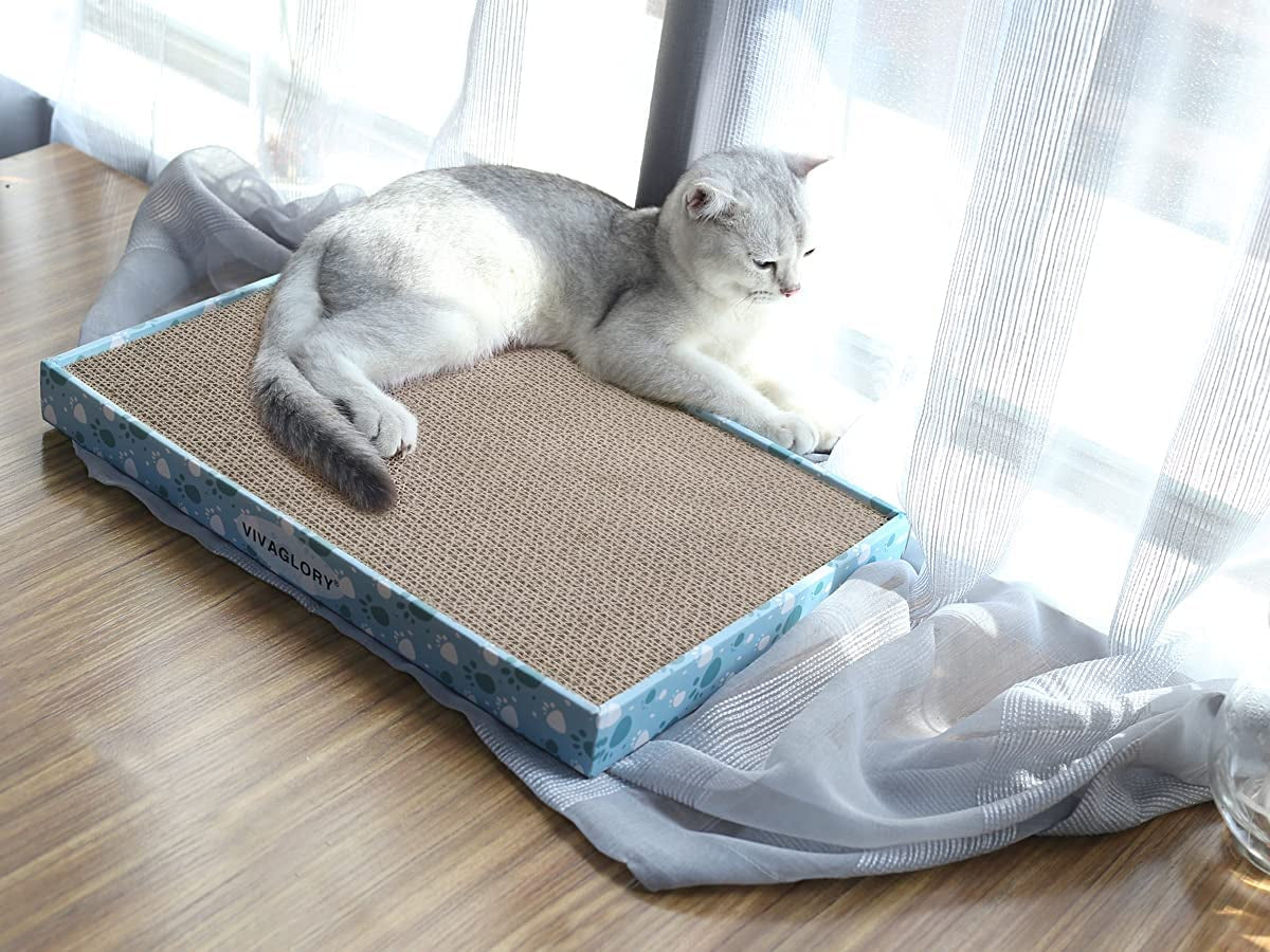 Cat Scratcher Padpal Cat Scratching Board, Extra Wide, 3Pack | Cardboard Scratcher with Catnip for Indoor, Flat Scratch Board Scratch Pad Cardboard for Kitten