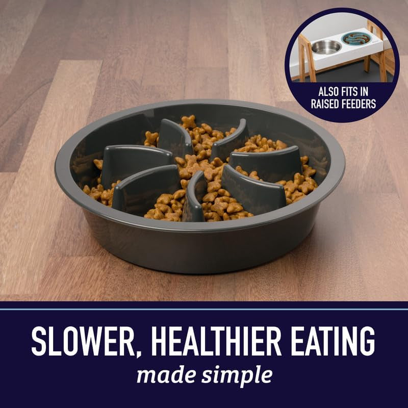 Slow Feeder Dog Bowls - Cup Maze Puzzle Bowl with Feeder Holes for Elevated Pet Feeders, Designed for Large, Medium, and Small Breeds (2 Cup Capacity - 7.5-8 Inch Feeder Holes)